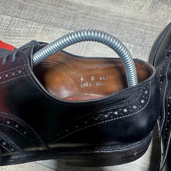 Allen Edmonds Chester Black Leather Wingtip Dress Shoes Men's Size 9 - Picture 5 of 7